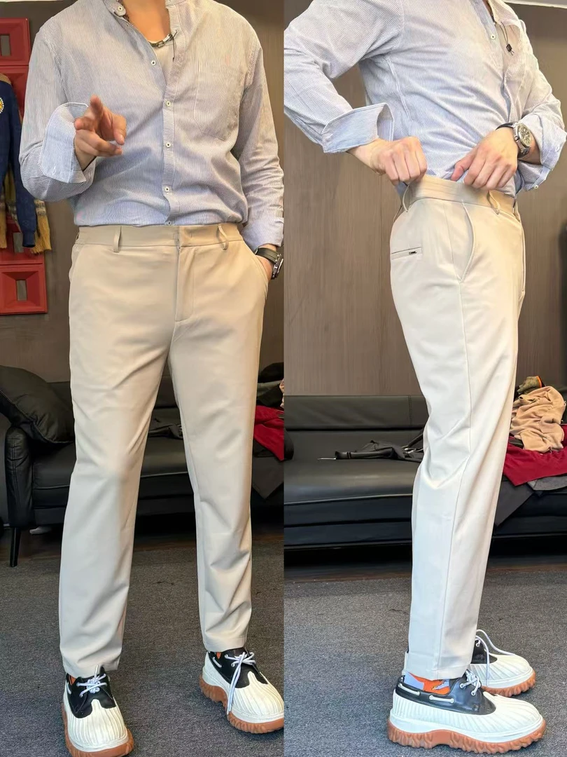 31772-通勤必备纯色直筒裤简约百搭显瘦不挑身材休闲裤