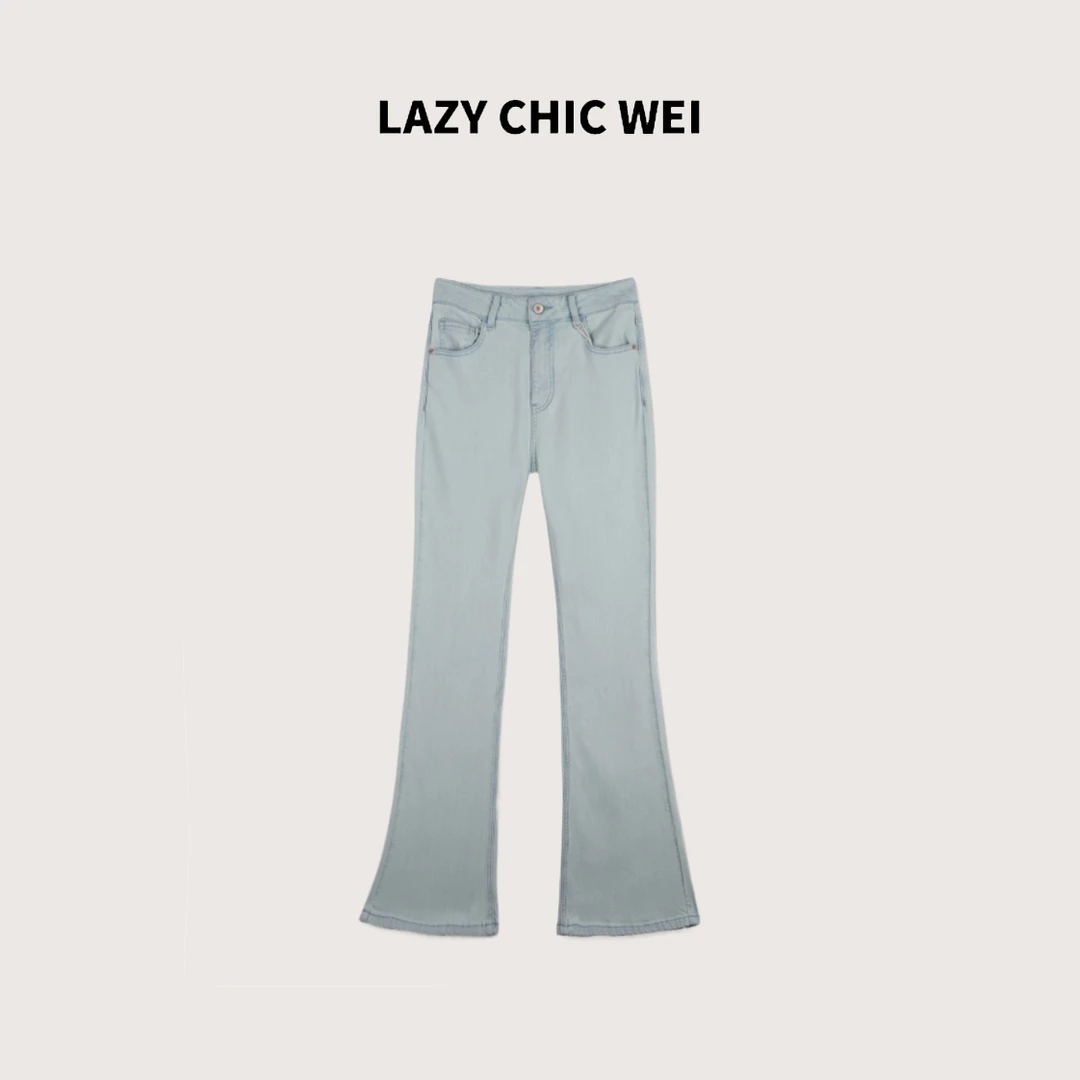 WEI 铜氨丝莱赛尔混纺梨形天菜高腰四面弹喇叭牛仔裤 2532SSW5232
