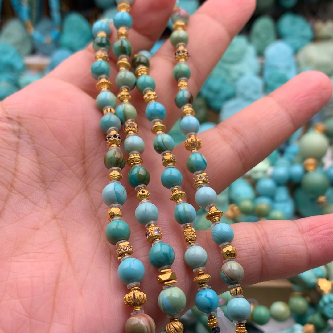 18K金镶嵌绿松石手链