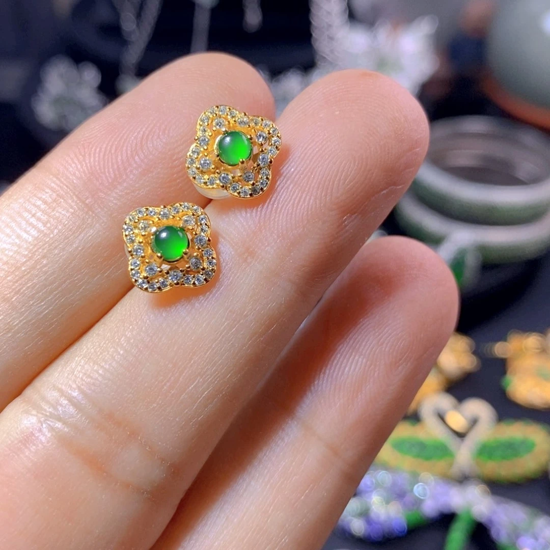 翡翠银S925镶嵌颈饰天然翡翠