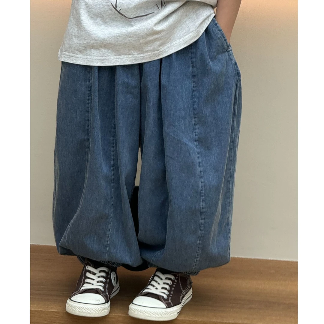 vilimama【南瓜裤】春款百搭灯笼裤裤子蓝色夏季女童牛仔裤25503