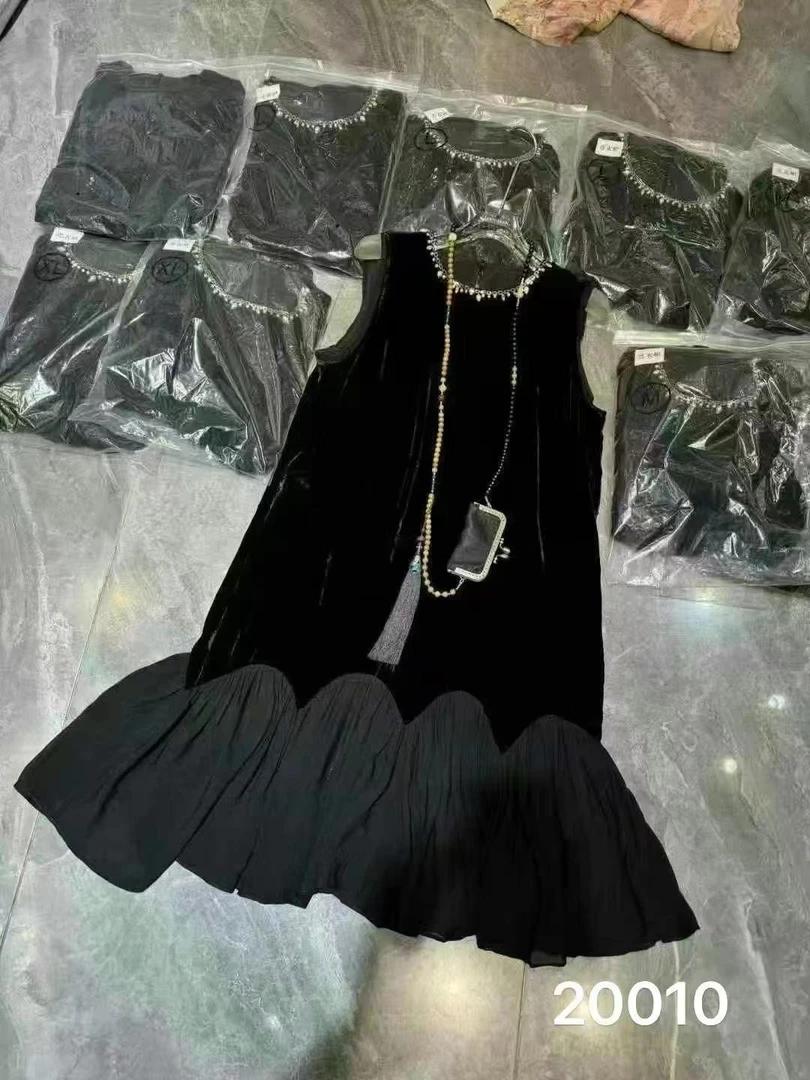 时尚圆领拼接人丝女士连衣裙奢华女人味