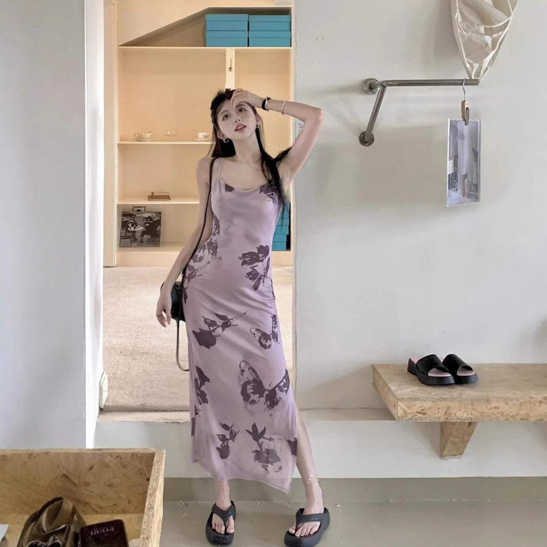 吊带气质短裙连衣裙修身露背秋装气质高级感120-150斤抗菌防臭袜