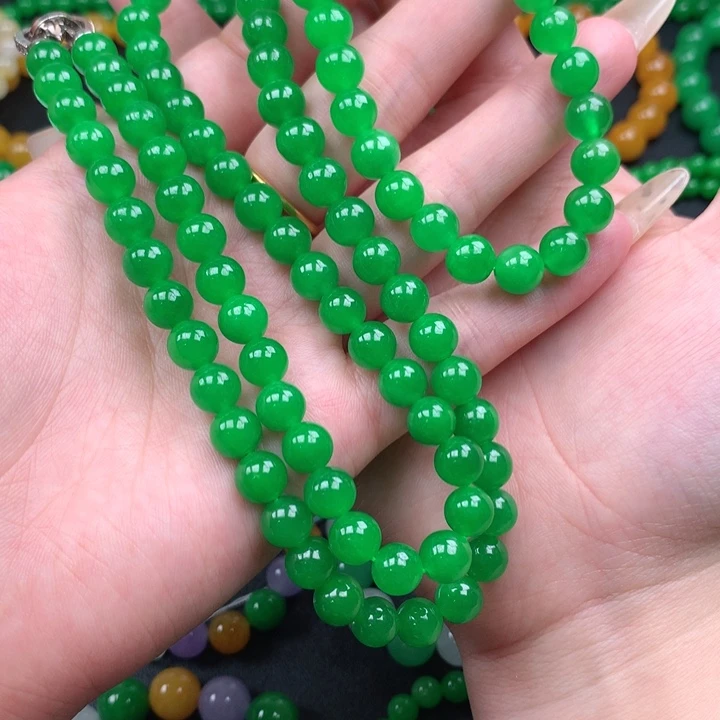 高***松缅料卡8手串+项链