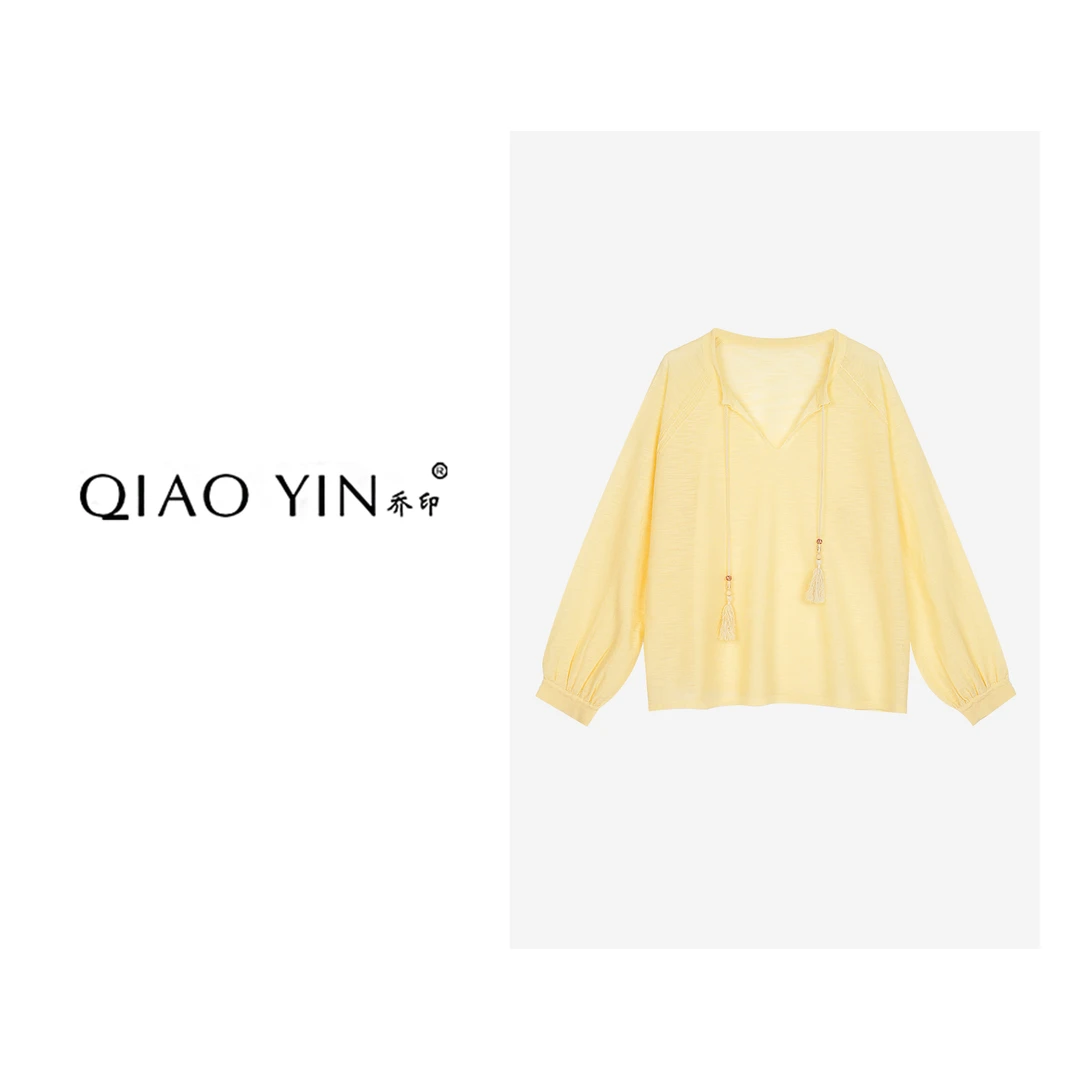 QIAO YIN“小衫“气质长袖时尚休闲春季宽松甜美QY26915