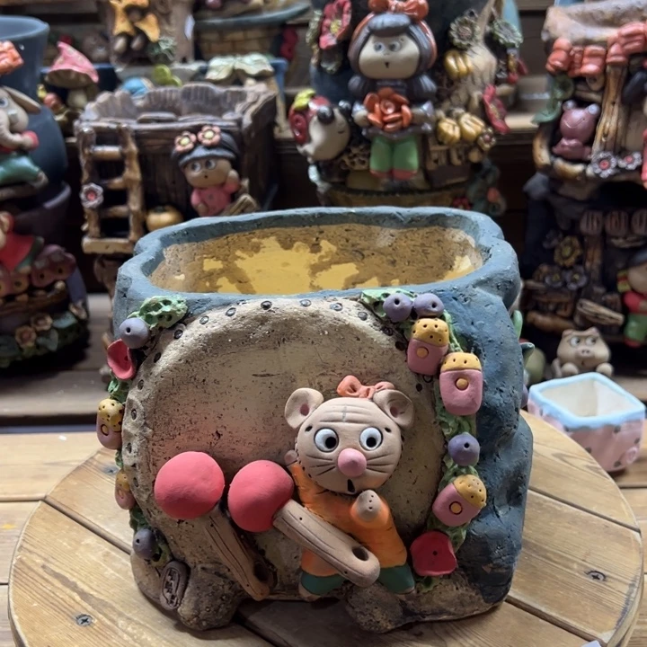 嘻哈多肉花盆百搭