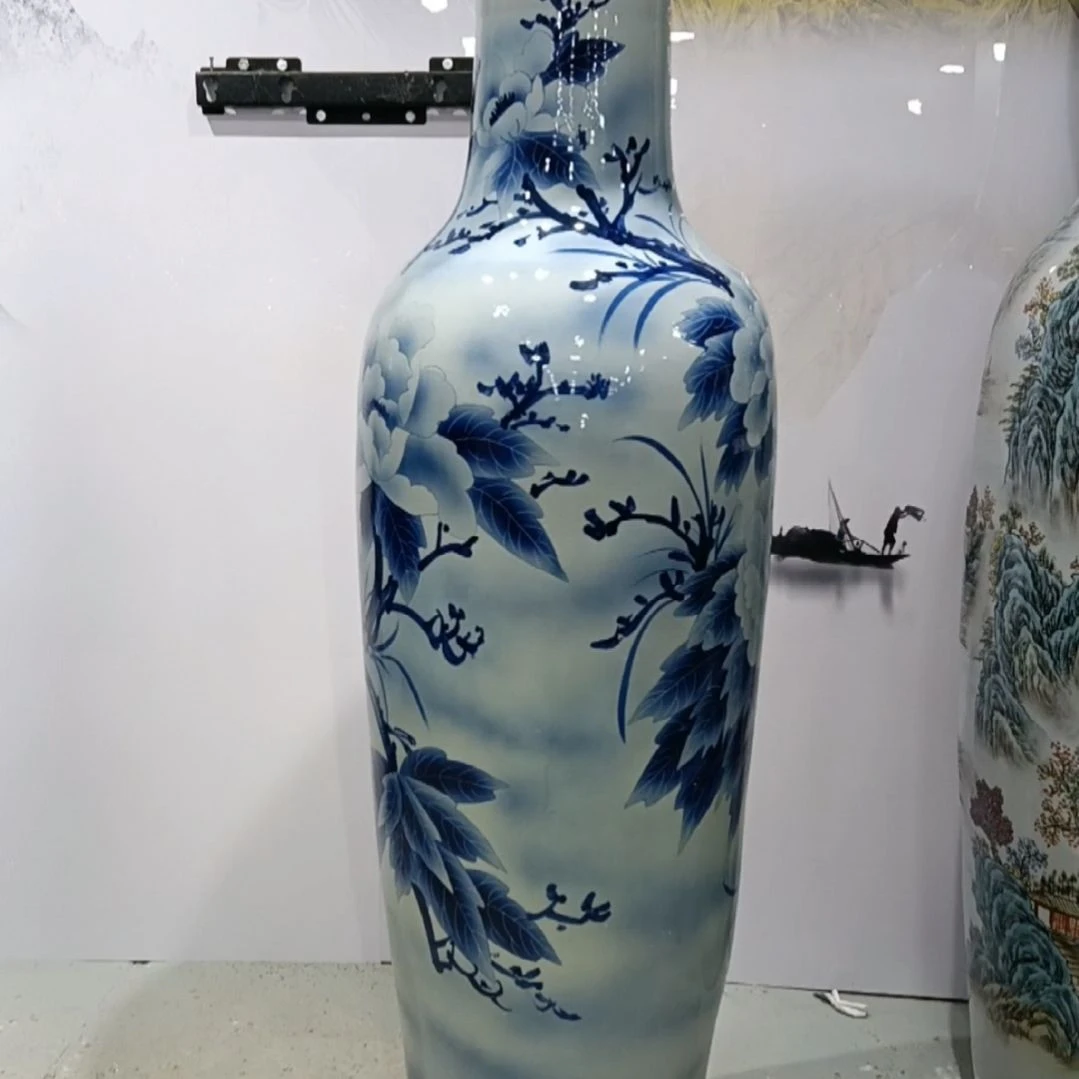 瓶手绘花开富贵1.6米一对