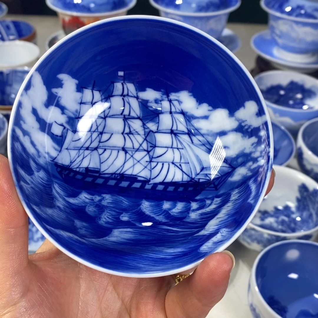 青花山水主人杯杯