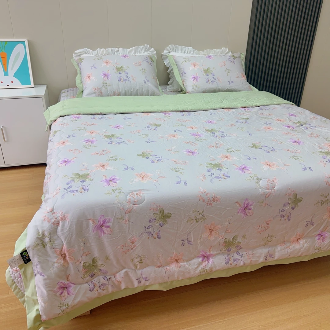 天丝棉夏被-夏凉被-舒适透气-床盖双面用-柔顺丝滑-可机洗-F