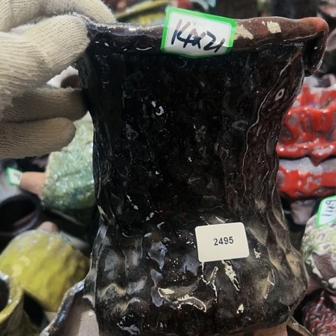 红陶粗陶花盆手工