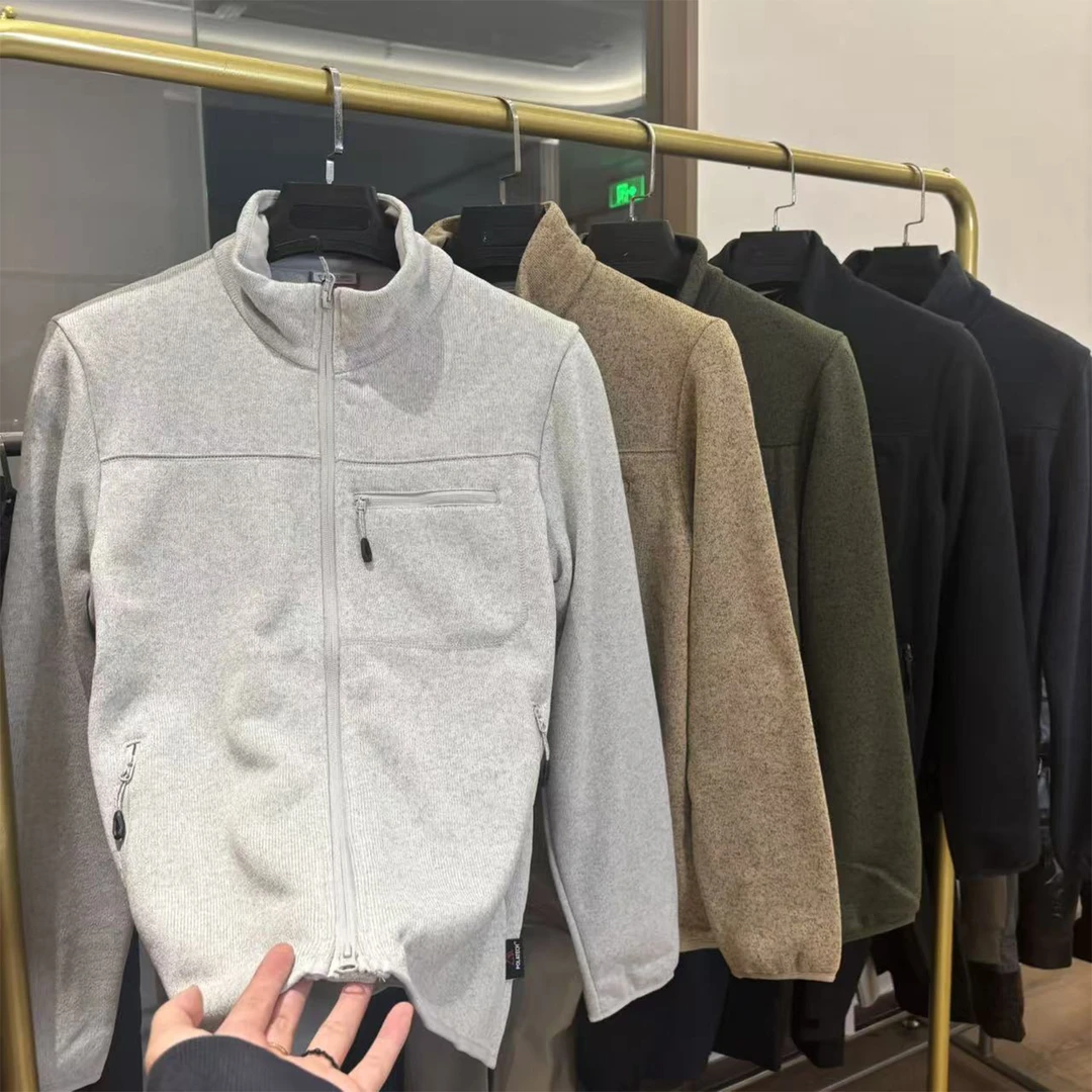 科技暖绒！针织面料！秋冬加绒加厚男士时尚简约户外保暖立领外套