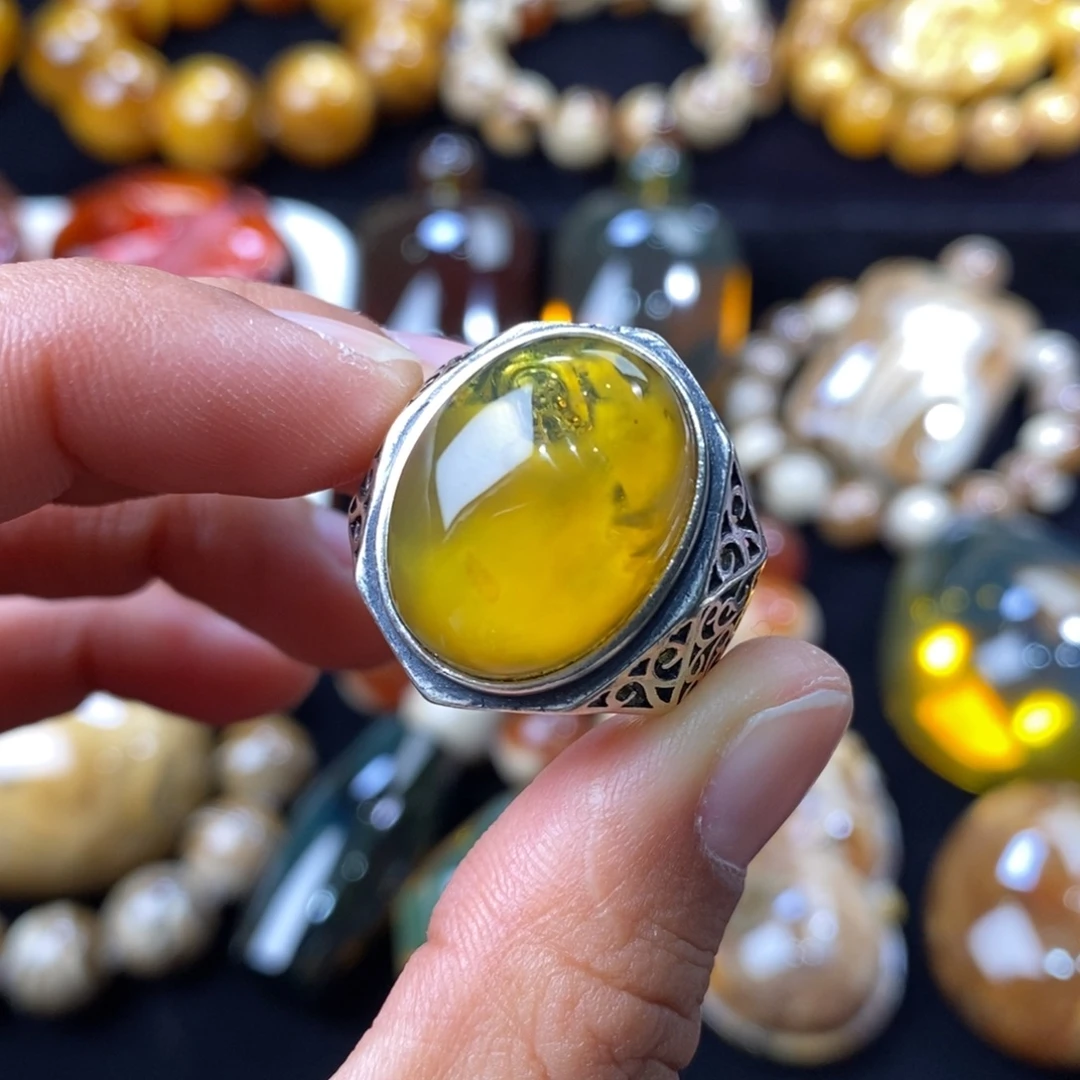 琥珀未镶嵌颈饰20×15mm「不退换」