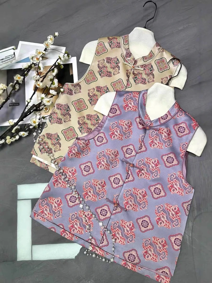 南油朱朱织锦缎马甲541