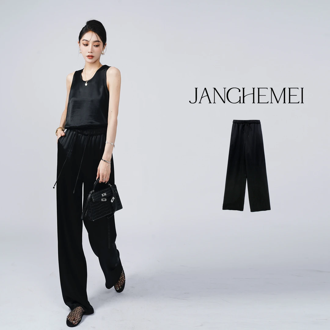 JANGHEMEI【直筒抽绳休闲裤】百搭舒适长裤 K17941M42+K17942M42