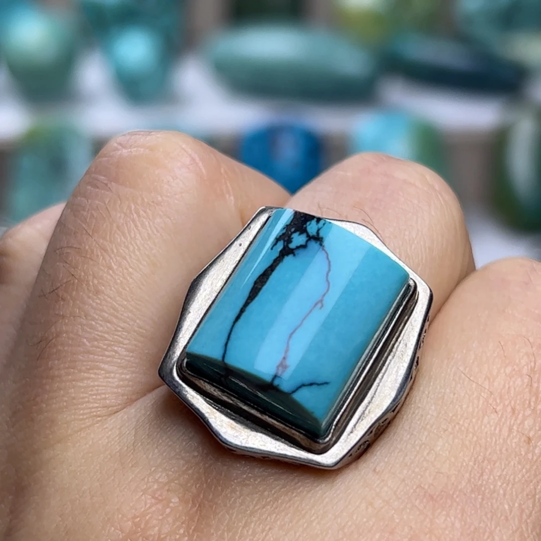 绿松石银S925镶嵌珠宝奇石