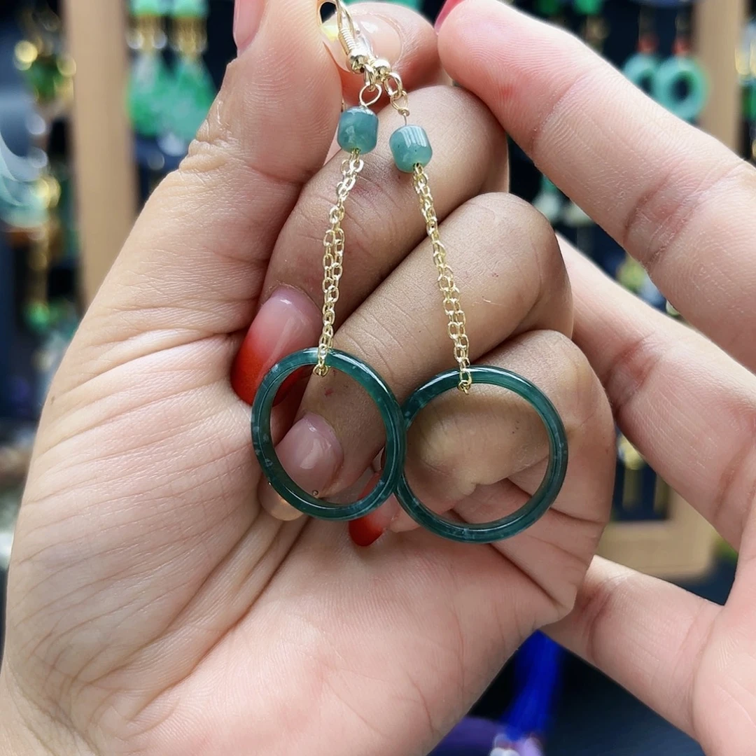 翡翠未镶嵌耳饰耳坠