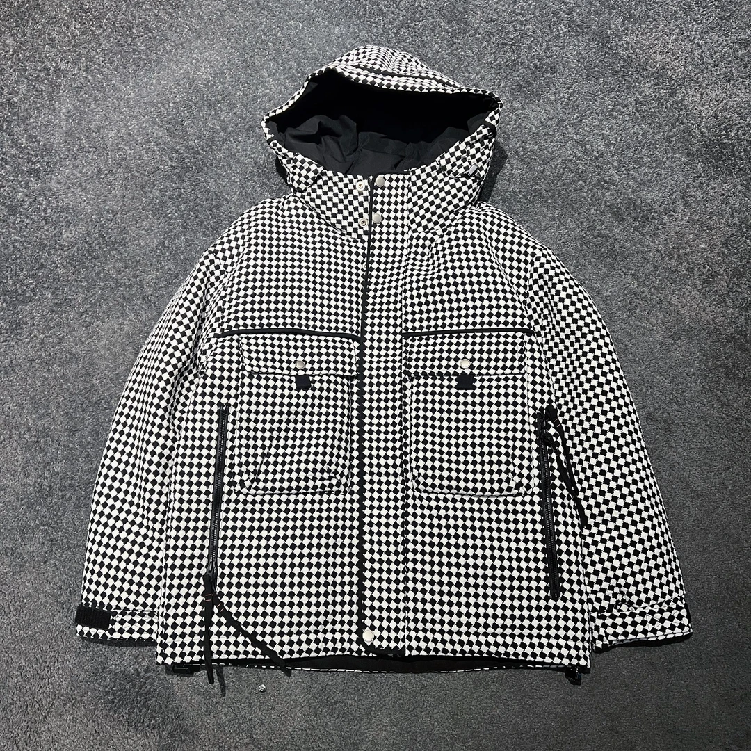 到位男装秋冬时尚经典格子花纹夹克羽绒外套L5010