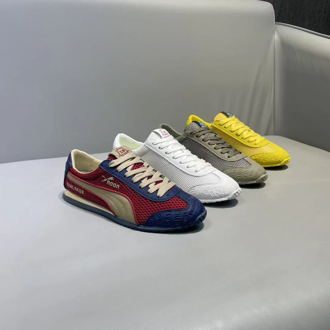 【标准码】夏季新款皮网拼接休闲舒适轻便个性国潮男款潮鞋