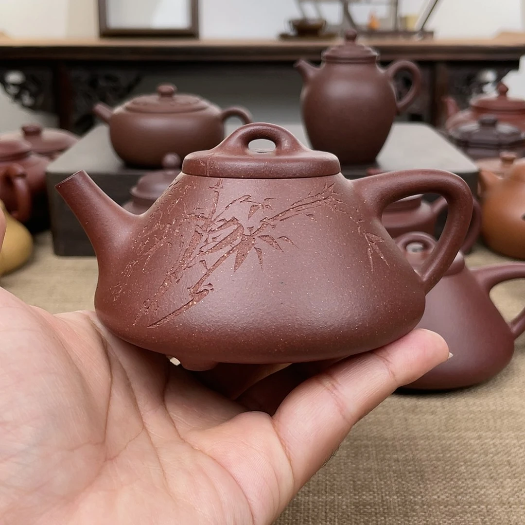 茶壶紫砂子冶 200cc 原矿底板料紫泥