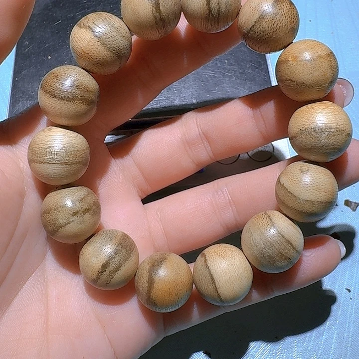 沉香手串映****剂海南天然虫漏圆珠单圈1.6/15克