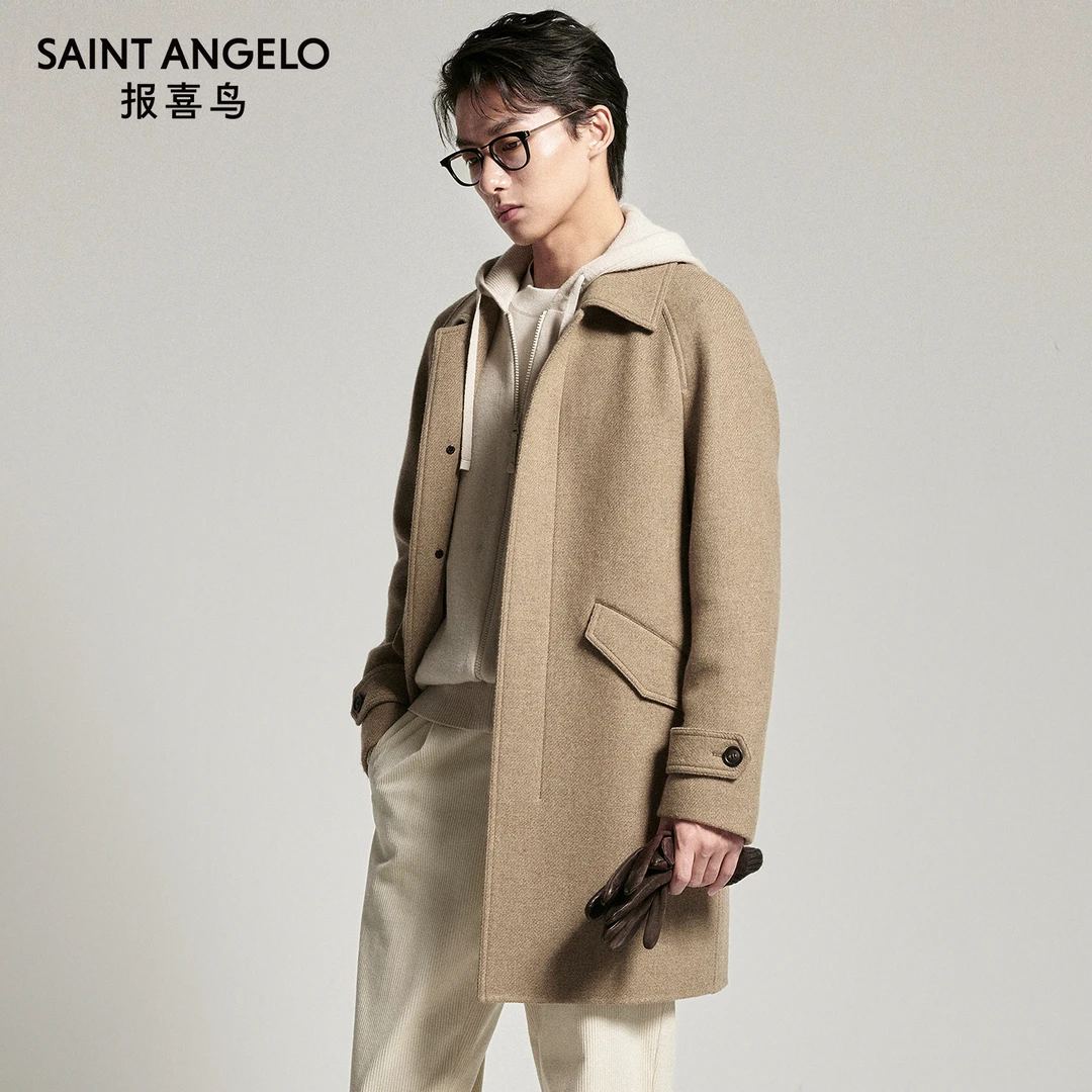 【商场同款】报喜鸟2025冬季新款男士商务休闲山羊绒羊毛大衣男