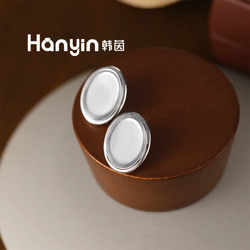 铜合金珐琅耳饰 高定!轻奢经典气质款夸张椭圆双C耳钉AAA