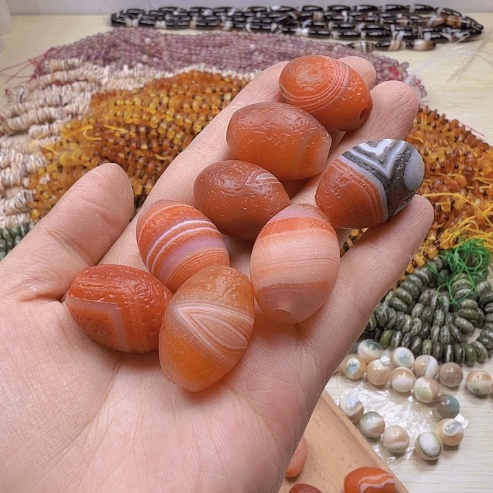 水晶珠宝半成品未镶嵌橘皮老玛鼓珠一颗