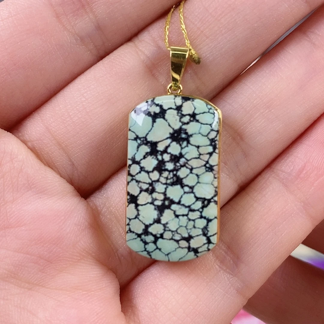 绿松石18K金镶嵌珠宝奇石