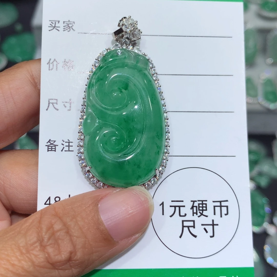 颈饰银S925镶嵌石英质玉古*斋