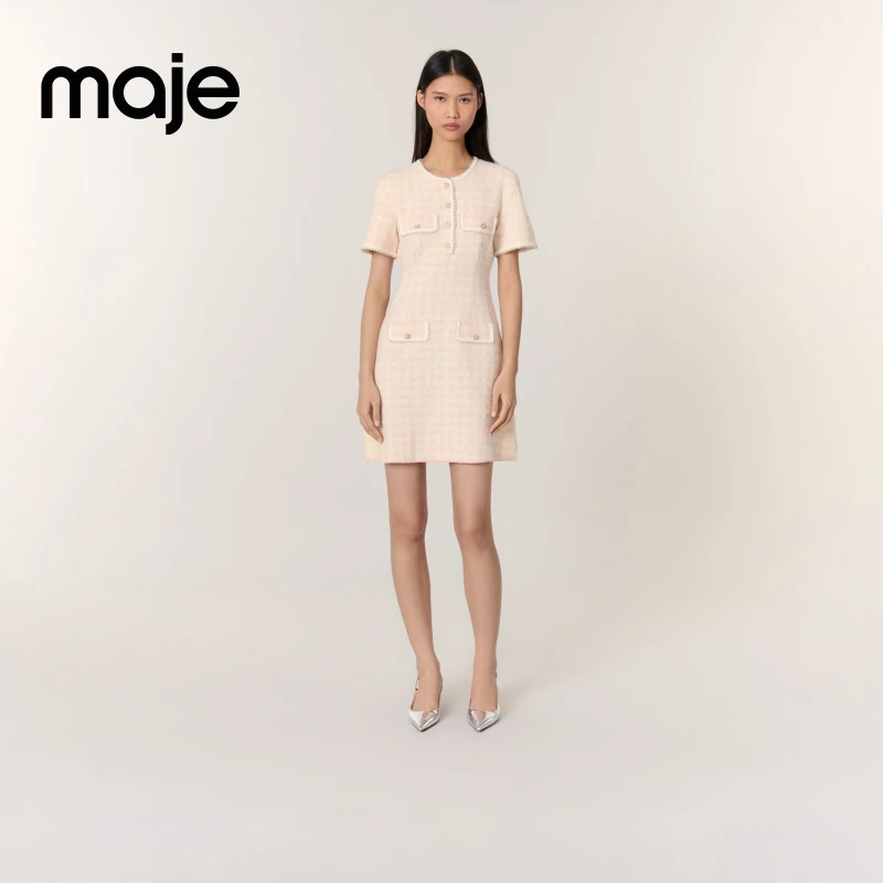 【商场同款】Maje2025早秋新款女装短袖连衣裙MFPRO03991