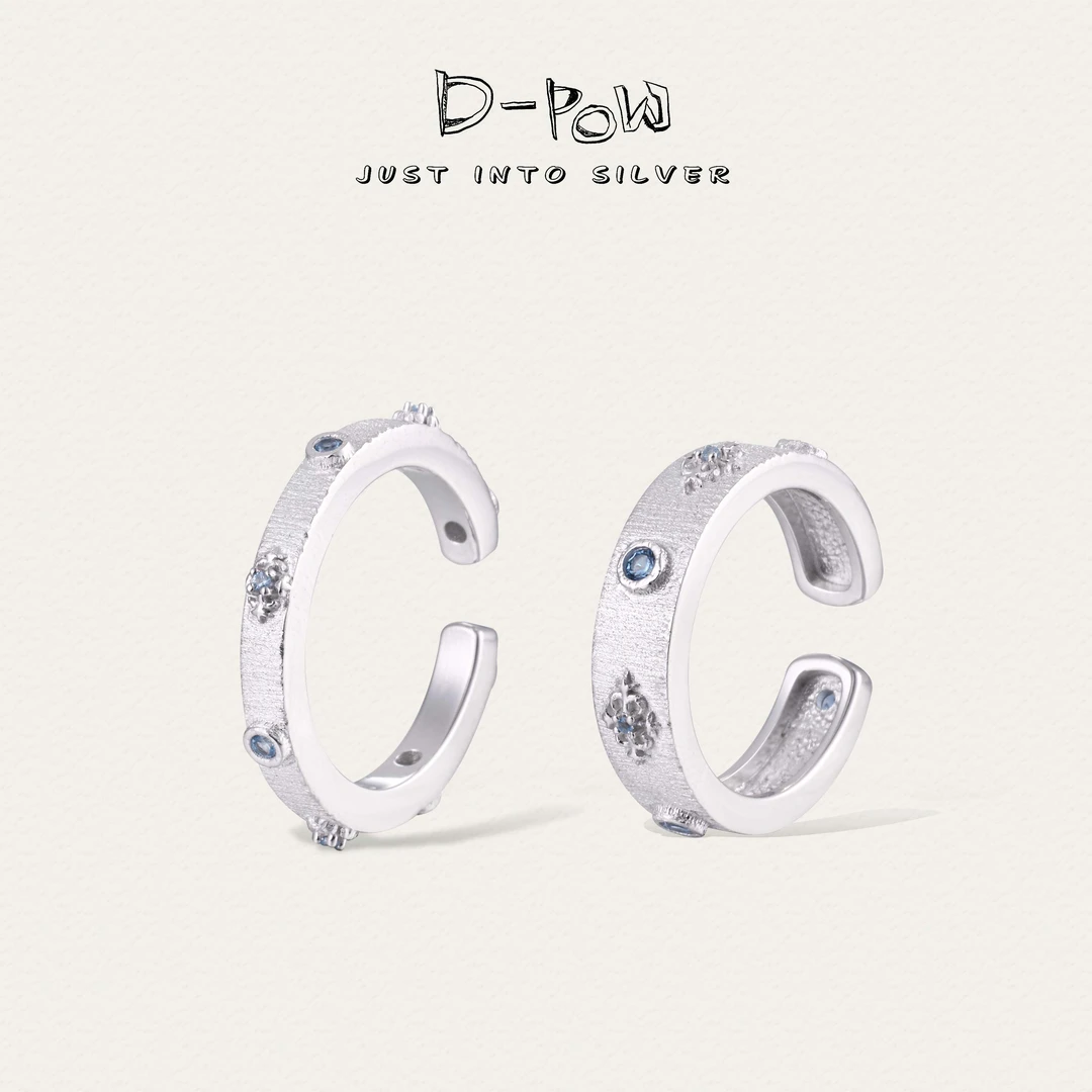 灯小炮 925银合成锆石戒指 戒指（9423）气质时尚简约个性银色