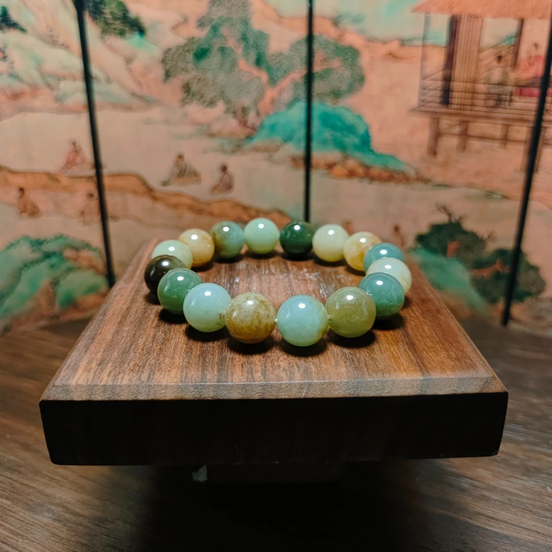 W和田玉多宝圆珠手串（卡12）0266