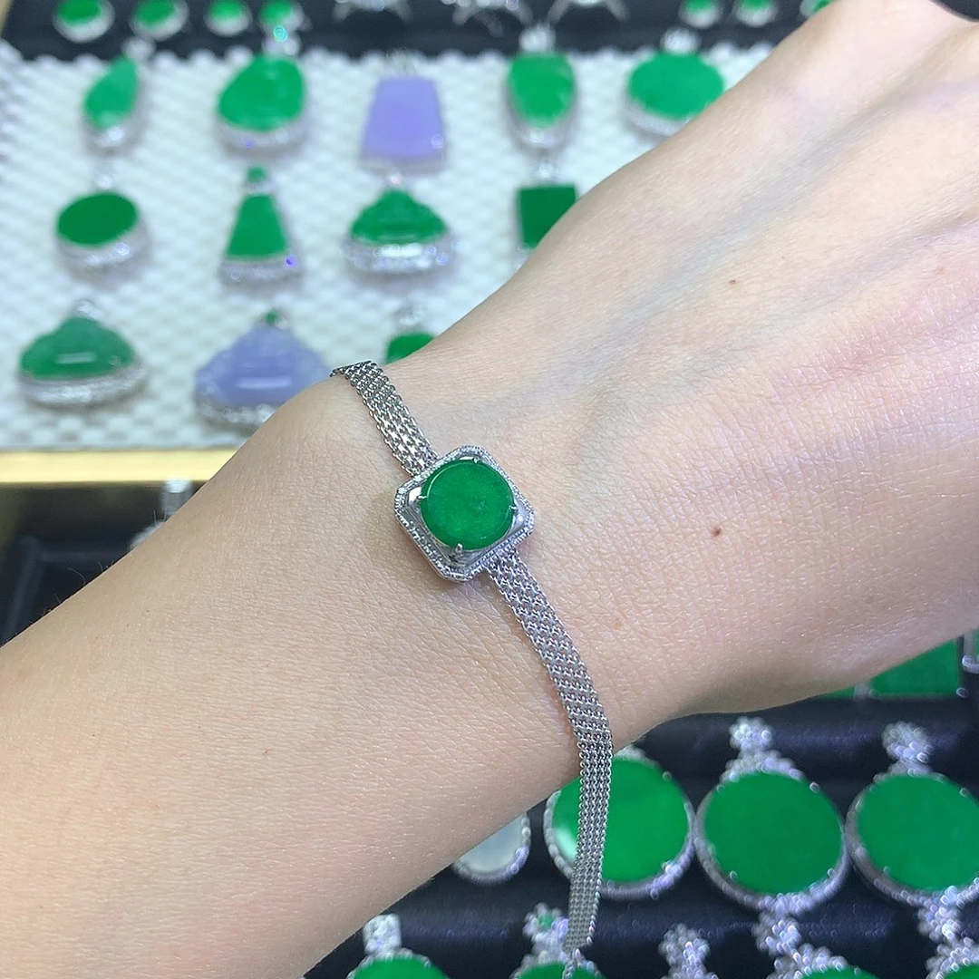 18K金镶嵌手链翡翠时**-手链