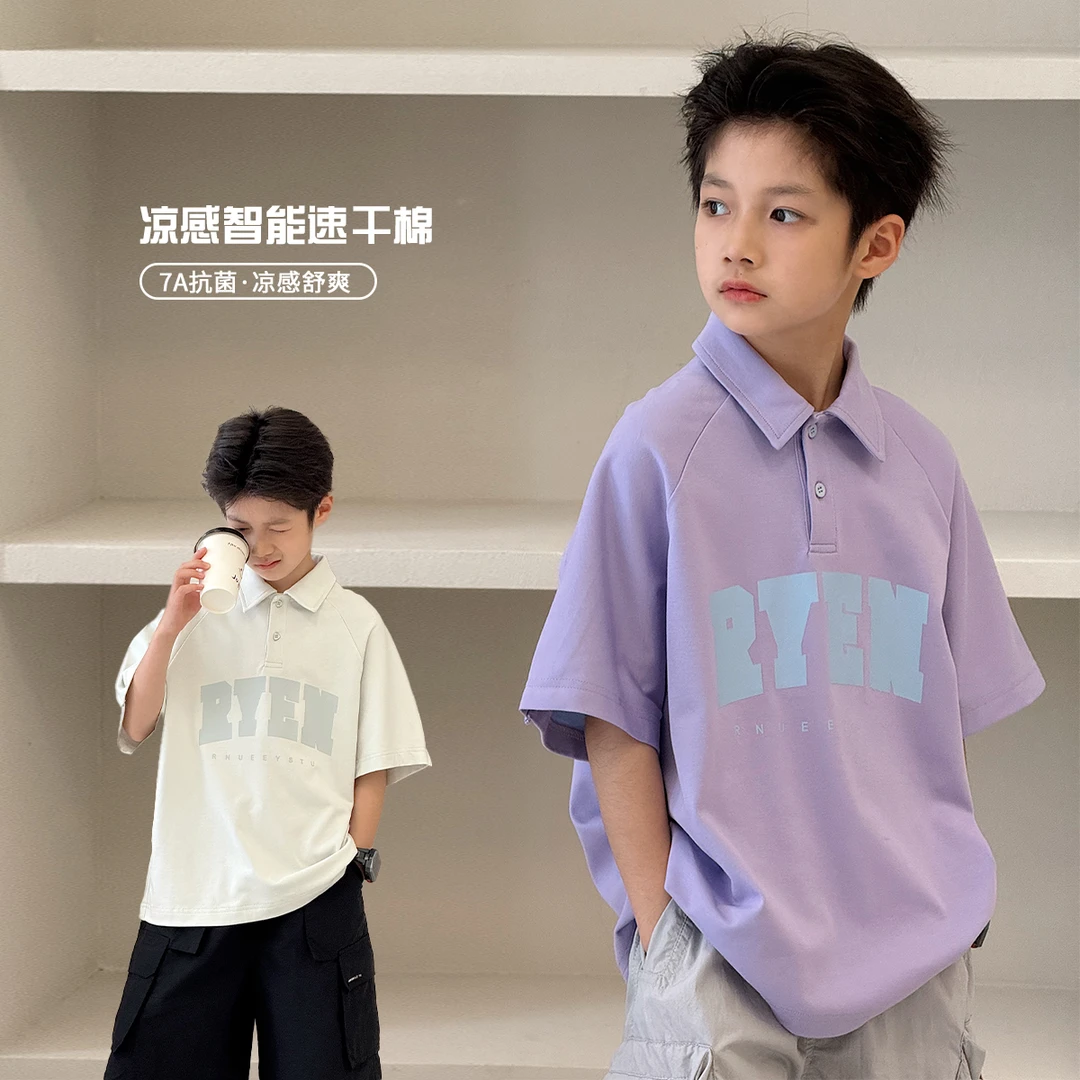 男童短袖夏季新款自制中大童时尚翻领儿童凉感T韩系POLO衫TY03009