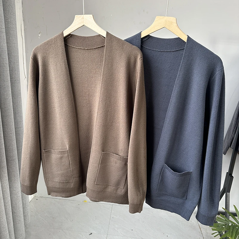 H剪B开衫毛衣男士春秋季薄款长袖针织衫外套