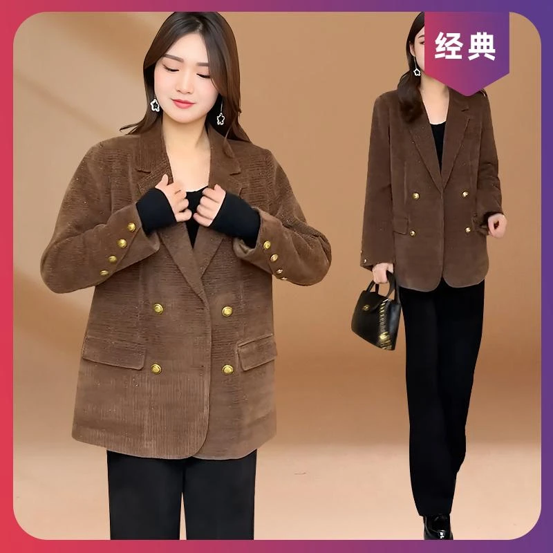 时尚亮闪小西装外套女2025春秋新款韩版宽松高级感小个子西服上衣