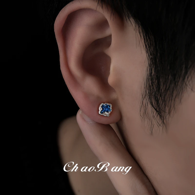 铜合金耳饰 不规则滴油星空耳钉男女轻奢高级感耳饰小众百搭饰品