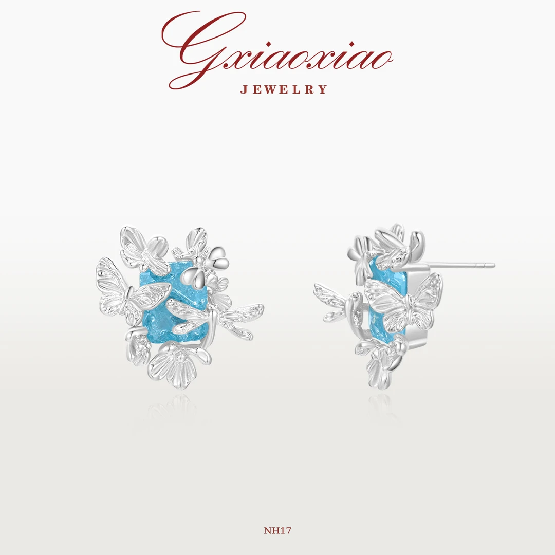 G XIAOXIAO 镀K金 气质设计款百搭蝴蝶耳环 NH17