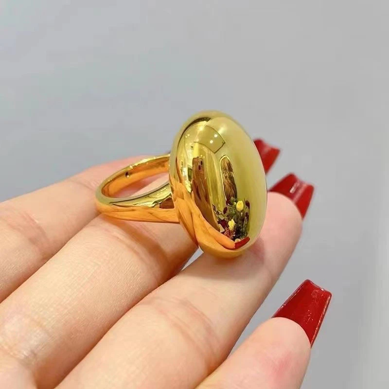 铜合金戒指 铜合金戒指精工鸽子蛋活口戒指光面时尚个性百搭