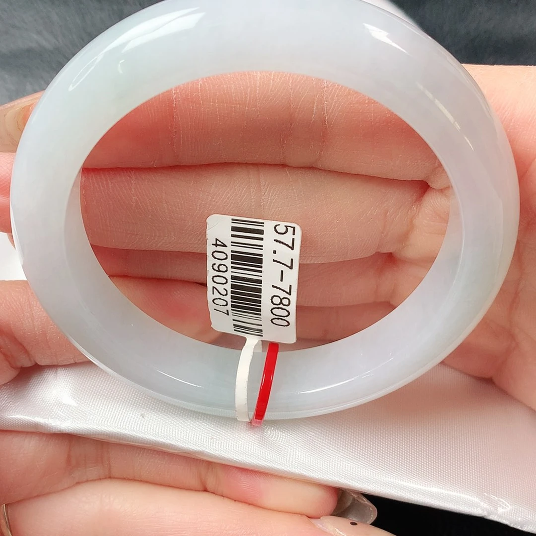 翡翠手镯未镶嵌冰胶晴水正圈57圈口 40号