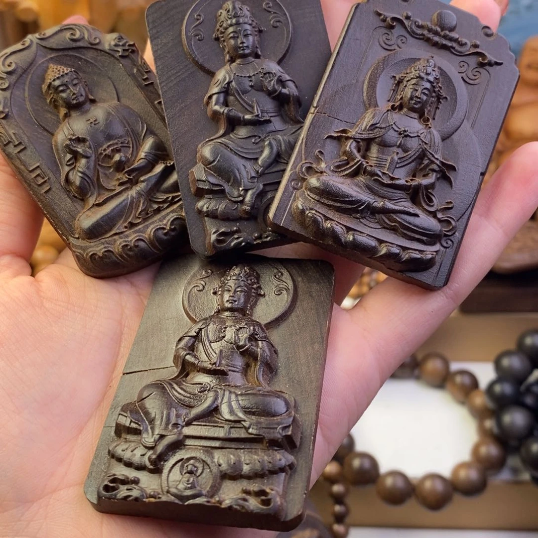 檀香木手串/手链小****哗奶香观音三个 大日如来一个瑕疵