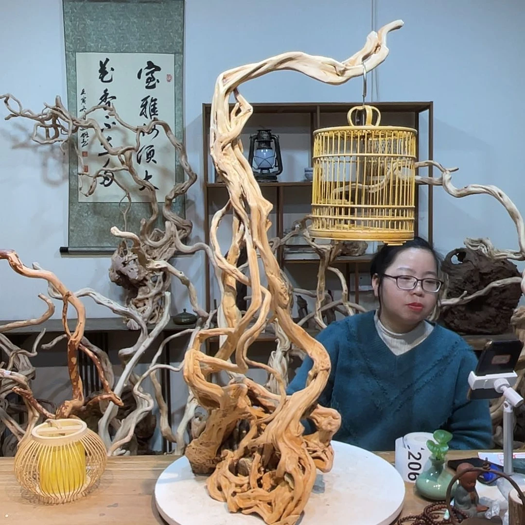 香杉木杜鹃根根艺摆件