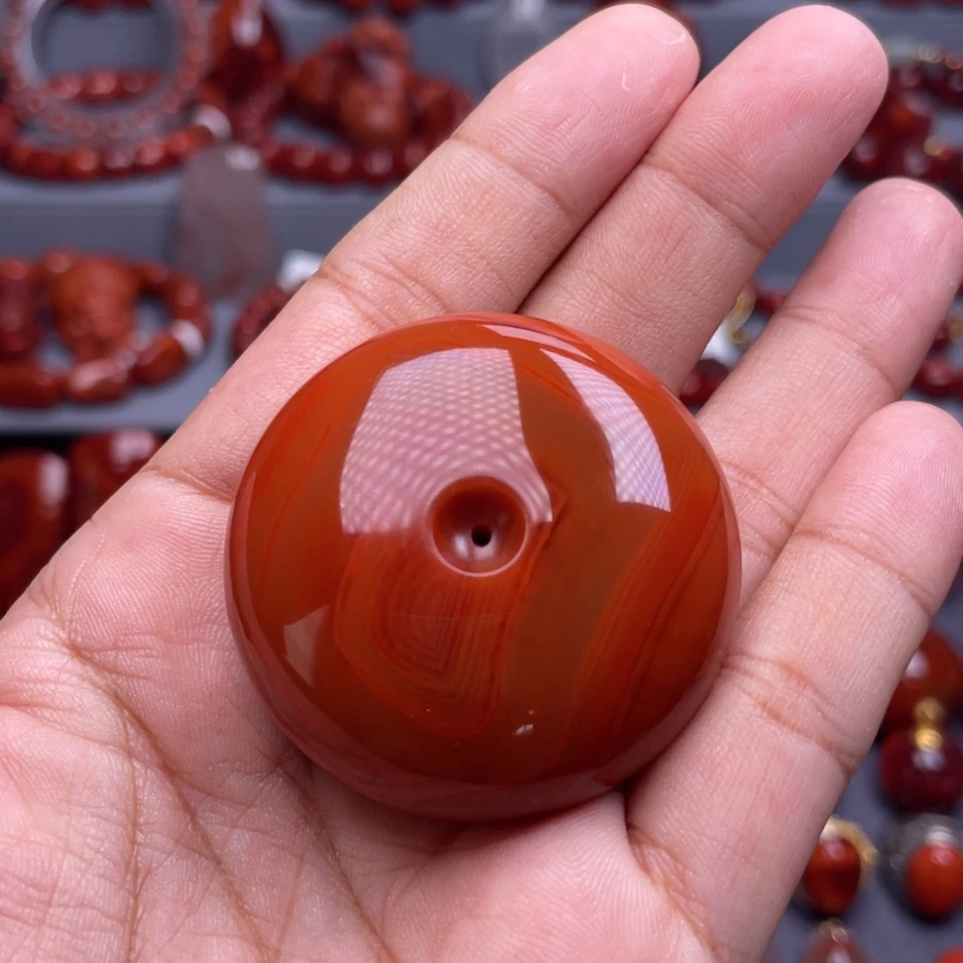 南红玛瑙未镶嵌珠宝奇石平安扣吊坠