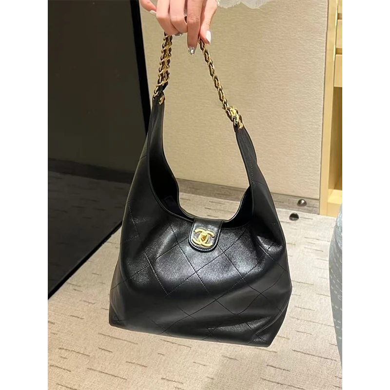 全新未使用 Chanel/香奈儿 大logo25p单肩hobo小号