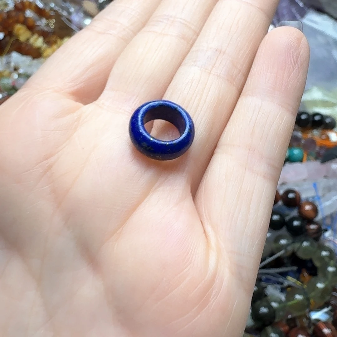 玛瑙/玉髓未镶嵌珠宝半成品一颗13m青金跑环