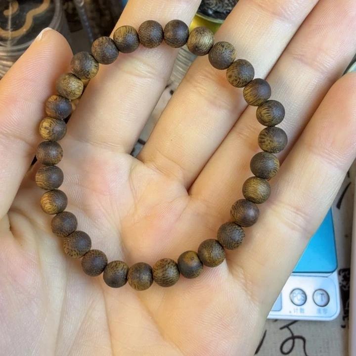 沉香沉香碎屑莺歌绿奇楠06圆珠单圈