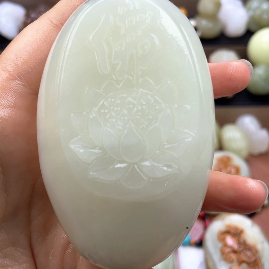 用***2石材天然古青石手把件