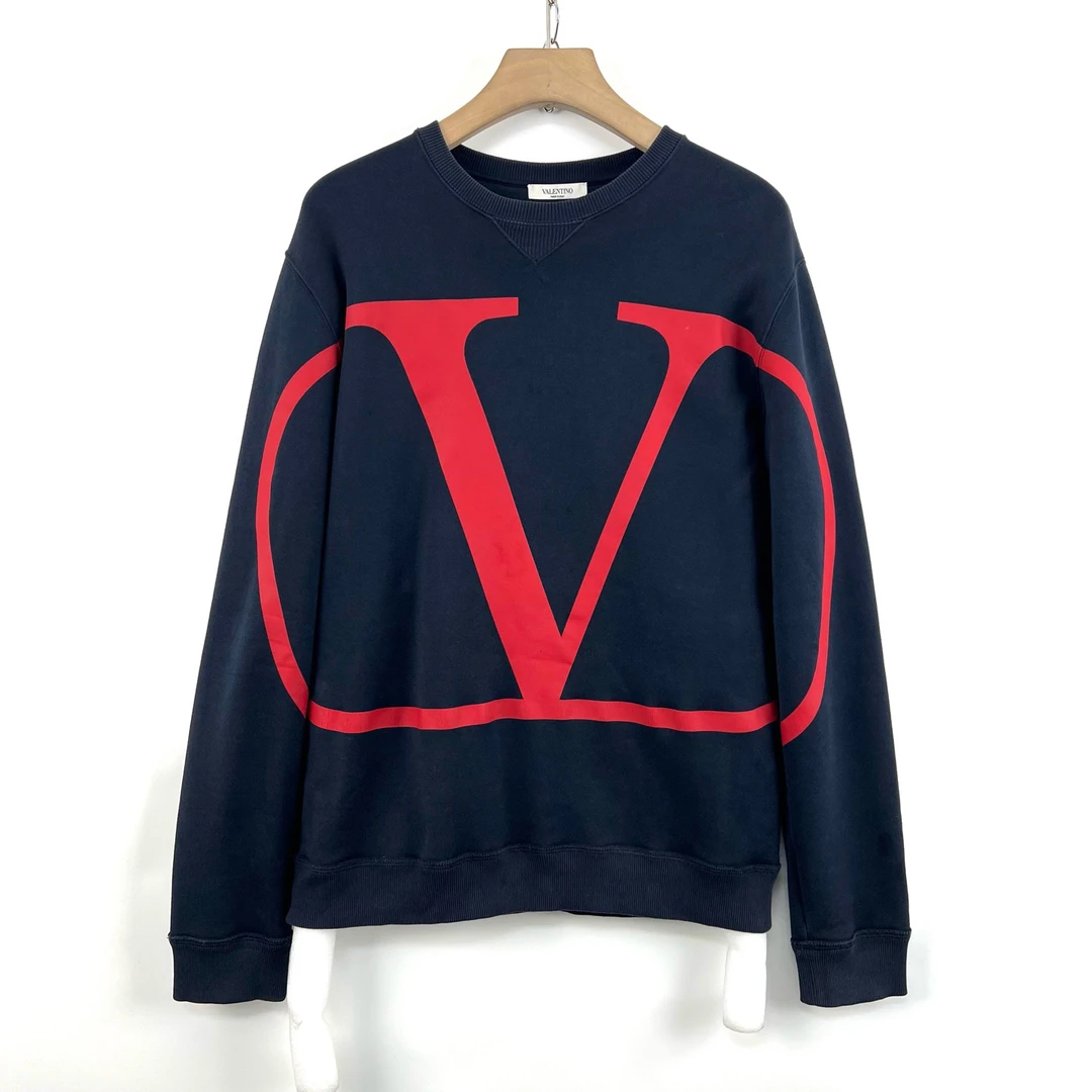 95新 Valentino/华伦天奴 m码/logo印花长袖圆领卫衣/编码0107