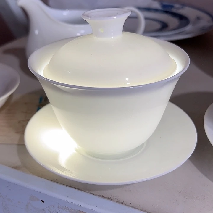 壶大球泥手工三才盖碗