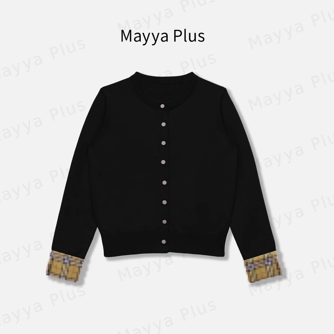 【伯爵暖茶】Mayya Plus麦芽定制女秋季流光风百搭针织开衫32537275